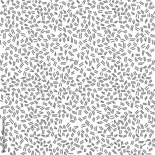 Hand drawn black and white abstract geometric dash pattern background for textile, wallpaper, wrapping paper, and web design isolated seamless vector illustration in EPS 10 format.