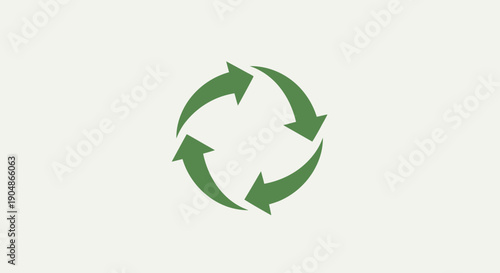 Eco friendly green leaf icon and recycle symbol vector illustration for natural ecology design concept