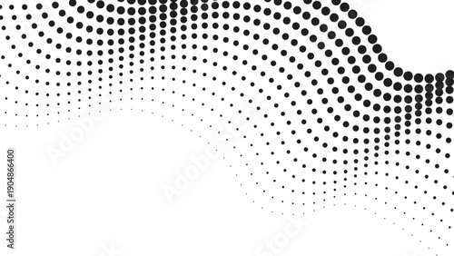 A vibrant abstract halftone background vector featuring a digital wave pattern of blue and green dots creates a modern geometric texture for web and technology design