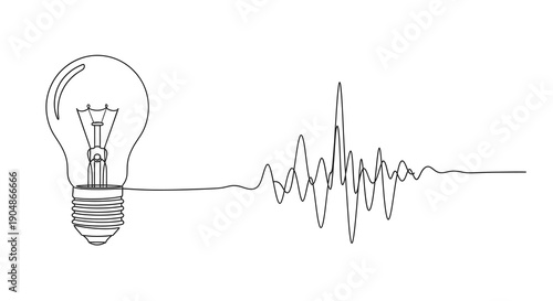 A lightbulb with a waveform emanating from it, symbolizing the generation of ideas.