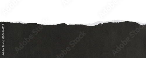 Papel rasgado de color negro sobre fondo blanco, recurso gráfico