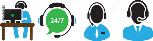 24/7 Customer Support and Call Center Services Set
