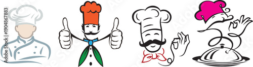 Professional Female Chef and Baker Mascot Characters