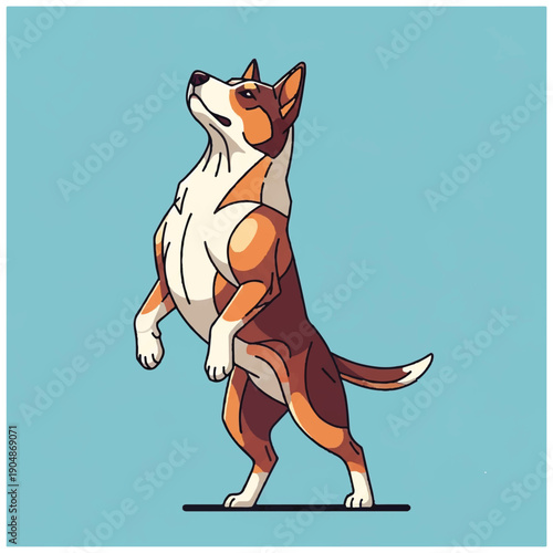 Cartoon Dog Standing on Hind Legs.