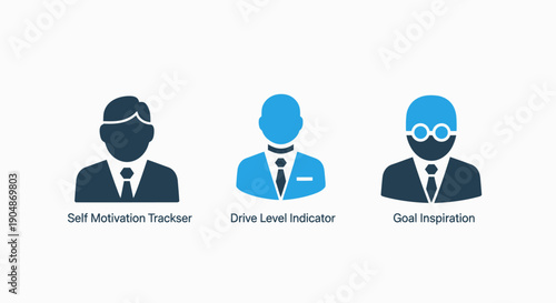 Personal Motivation Icons: Self-Motivation Tracker, Drive Level Indicator, and Goal Inspiration for Success