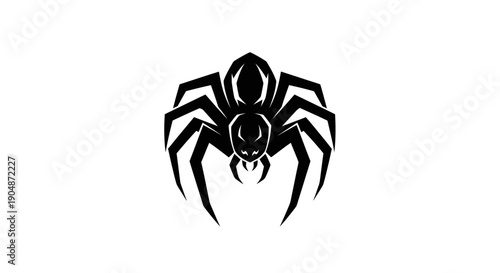 Tableau sur toile Black spider silhouette on white background