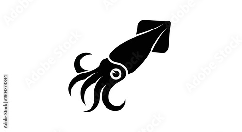Black squid vector illustration