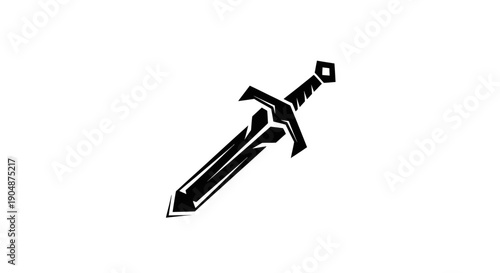 Black sword isolated on white background