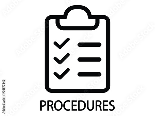 Clipboard checklist icon for procedures management