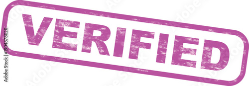 Purple Verified Stamp text label
