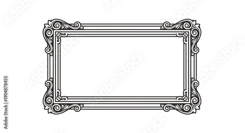 Ornate Rectangular Frame with Decorative Corners 3.
