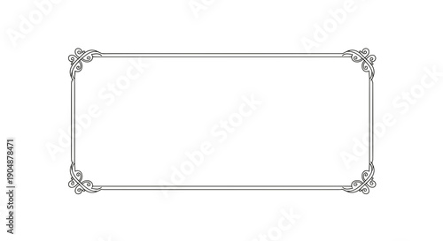 Ornate Rectangular Frame with Decorative Corners.