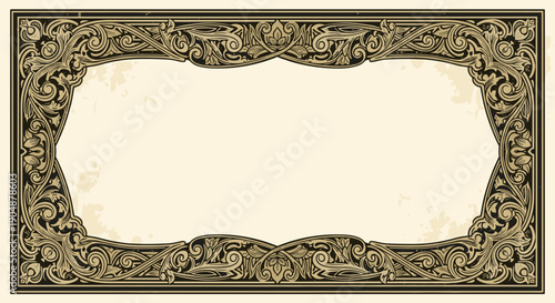 Ornate Vintage Frame with Blank Space.