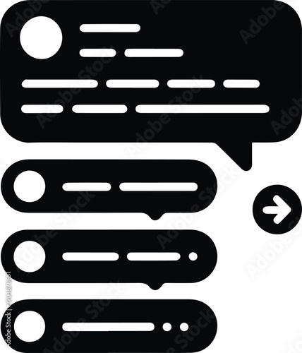 Chat Message Bubbles with Send Icon and Profile Picture Placeholder conversation communication