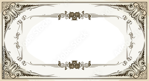Ornate Vintage Frame with Floral Decorations 1.