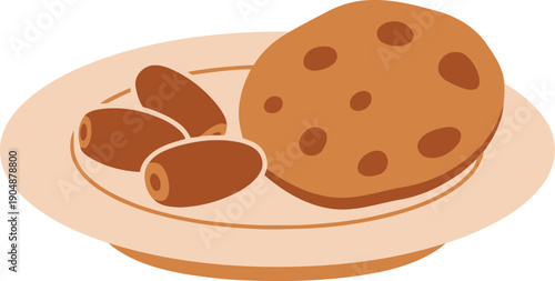 Delicious Cookie and Date Snack on a Plate for Healthy Eating Experiences