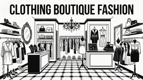 clothing boutique fashion store shop retail interior business commercial market display products customer service shopping merchandise storefront design sales urban local with racks fitting room