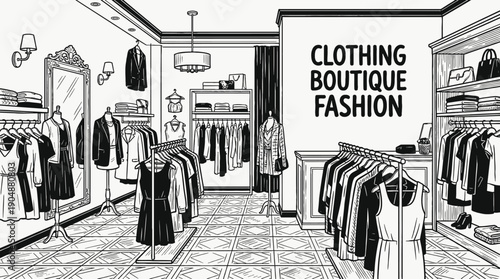 clothing boutique fashion store shop retail interior business commercial market display products customer service shopping merchandise storefront design sales urban local with racks fitting room