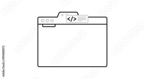 Simple Line Drawing of a Browser Window.