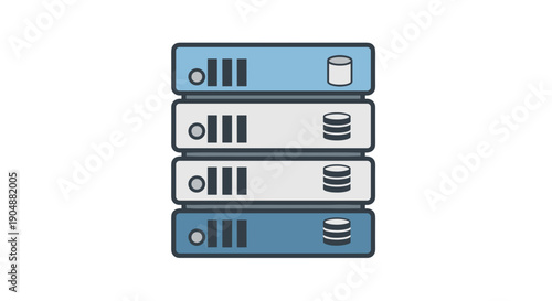 Stacked Computer Servers with Storage Devices.