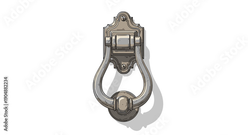 Vintage Metal Door Knocker with Lion Head.