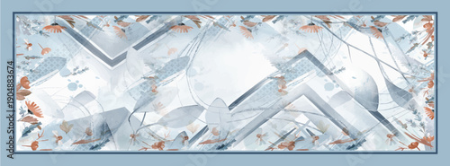 Abstract Watercolor Floral scarf Design