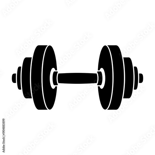 A black dumbbell design isolated on a white background a striking silhouette