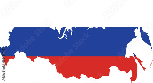 Russia Map Flag Vector Flag Map of Russia
