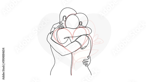 loving couple hug heart