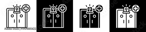 Emergency Room Icon Set In Black And White Filled Style Collection