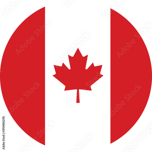 Canada Circle Round Flag Canada Flag Vector
