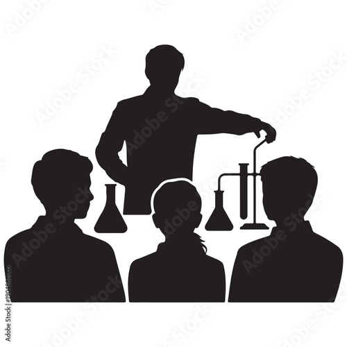 Science class silhouette education chemistry