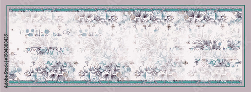 digital floral silk scarf pattern 