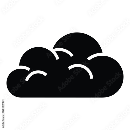 Black and white stylized cumulus cloud monochrome d