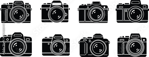 Black and white camera digital monochrome symbols equipment