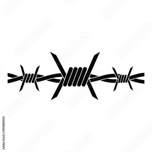 Black barbed wire in monochrome style sharp