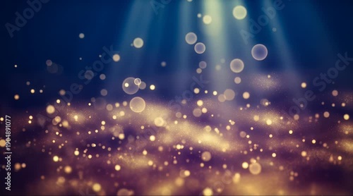 Radiant Light Rays and Sparkling Particles in a Magical Underwater Scene