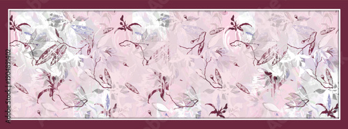 digital floral silk scarf pattern 