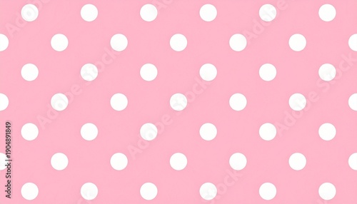 White polka dots on pink background