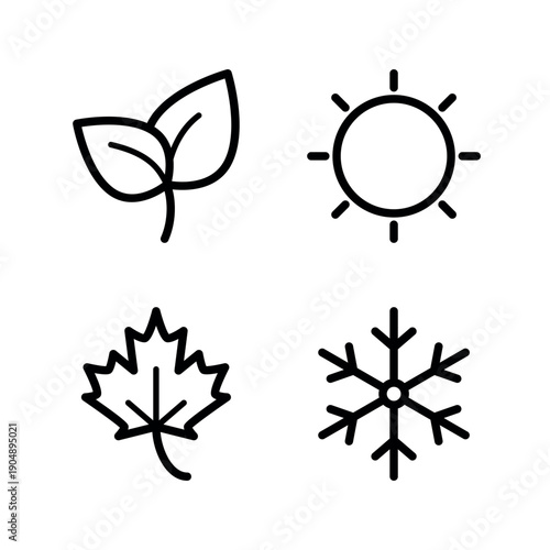 Seasons icon set. Vector illustration