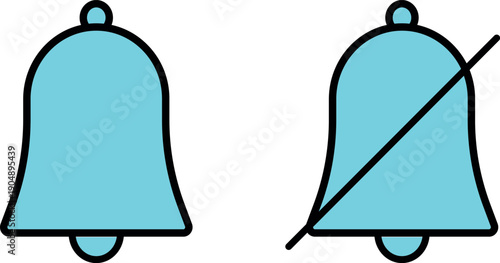 notification bells icon set. New message notification or alert symbol.