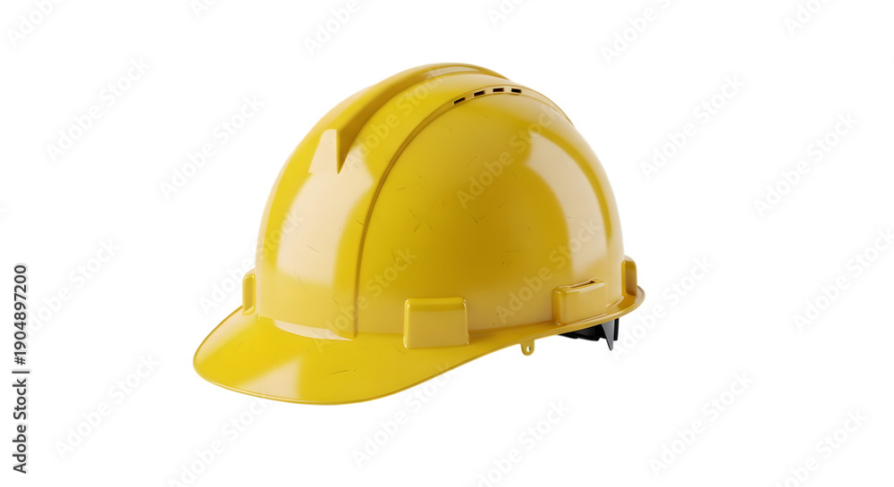 Fototapeta premium Yellow hard hat isolated on transparent background
