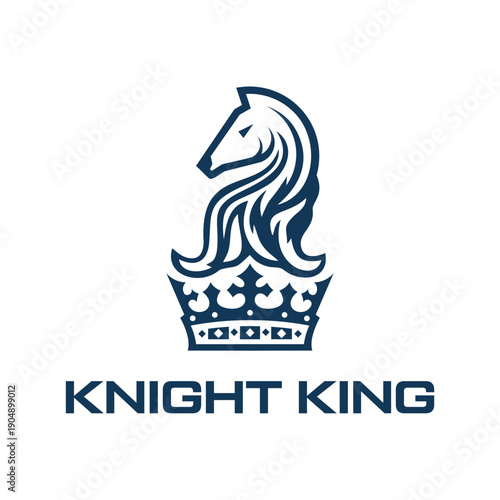 Knight King Chess Piece Logo Design.