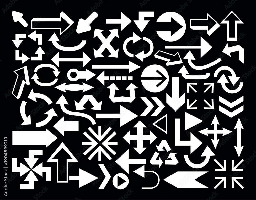 Fototapeta premium Set of arrow icons. vector illustration arrow shapes in various styles.