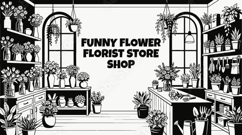 flower florist store shop retail interior business commercial market display products customer service shopping merchandise storefront design sales urban local with bouquet plants counter