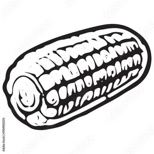 Vintage Corn Cob Engraving Retro Vegetable Illustration Classic Farm Food Woodcut Line Art Design