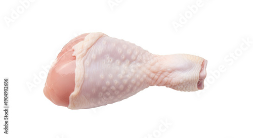 Raw chicken leg isolated on white background for food and cooking concepts