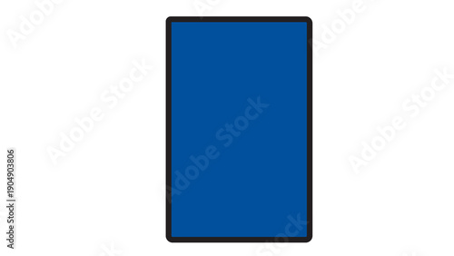Free Download Blue rectangular shape with black border, solid color block, isolated on white background, versatile graphic element - GFXLoad