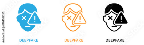 Deepfake icons in three color variations
