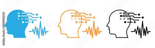 Human heads with circuit board and sound wave elements